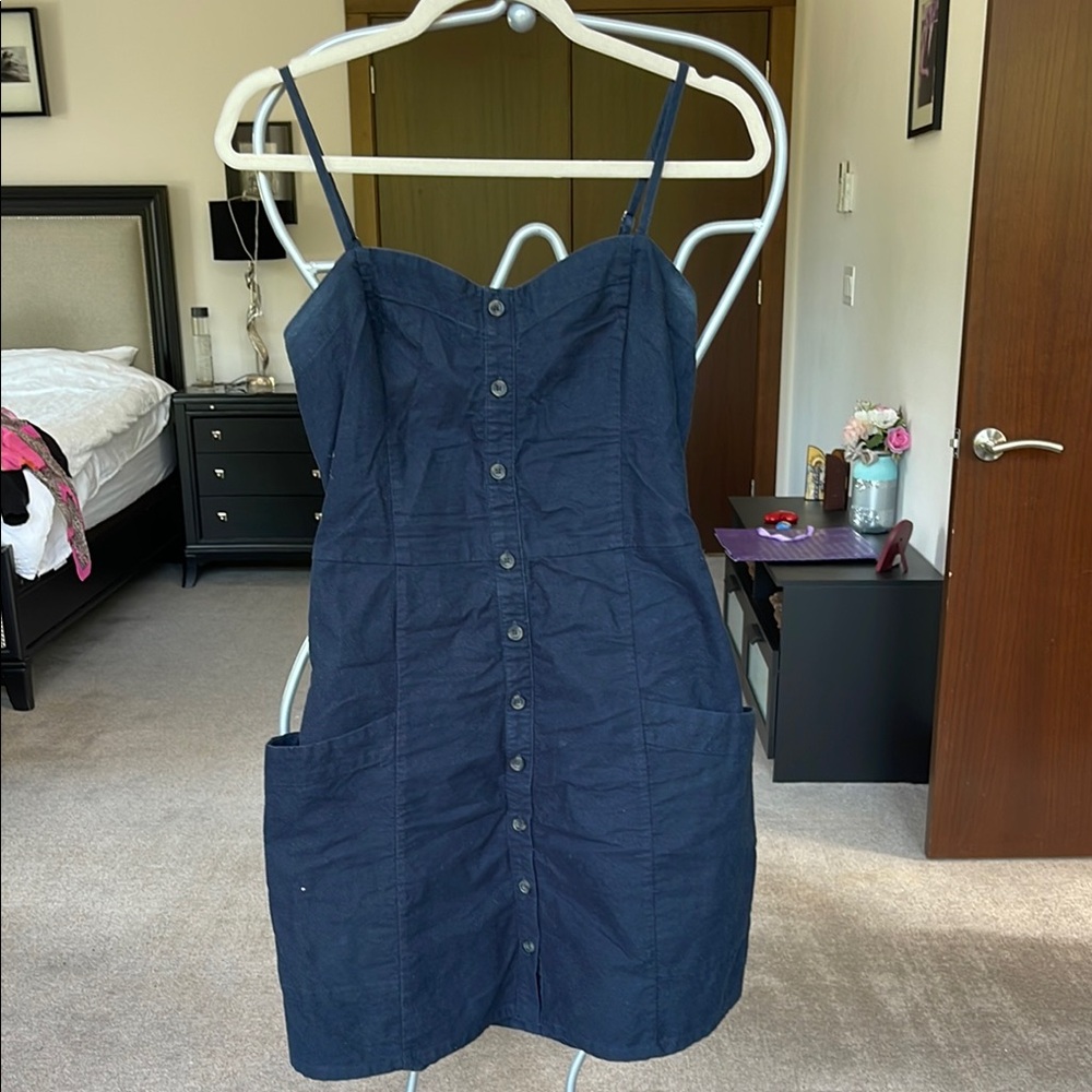 Abercrombie & Fitch Navy Button-Down Dress